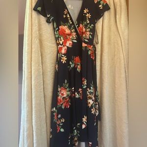 High Low Floral Tie Dress - Size XS
